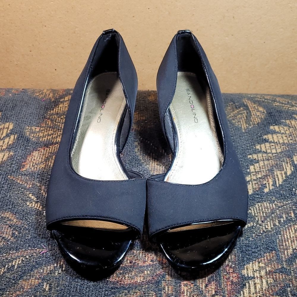 Bandolino Gracious Black Peep Toe Pumps- Size 7.5
